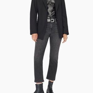 Frame Denim Black Ankle Cropped Jeans